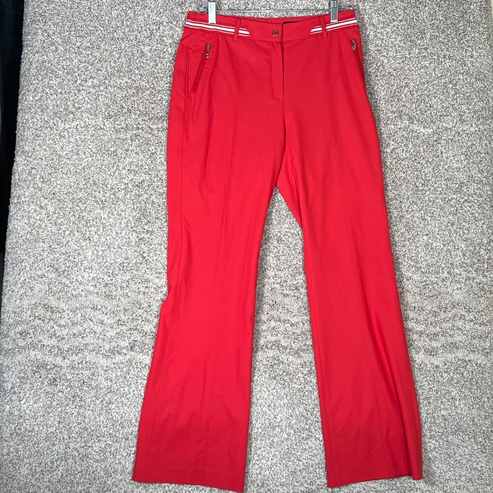 Pierre Balmain Paris Womens Red Pants US 8 10 EU 40 Tailored Designer